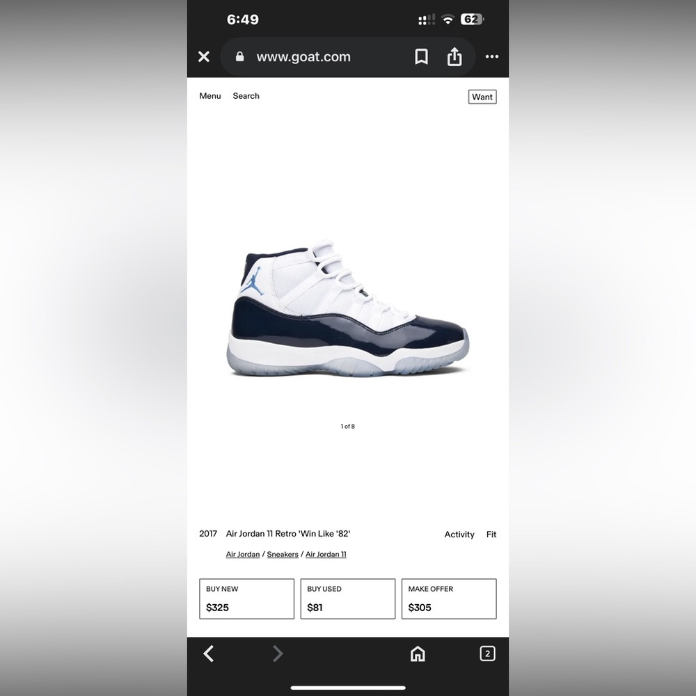 Jordan White and Blue Sneakers Classic Design
